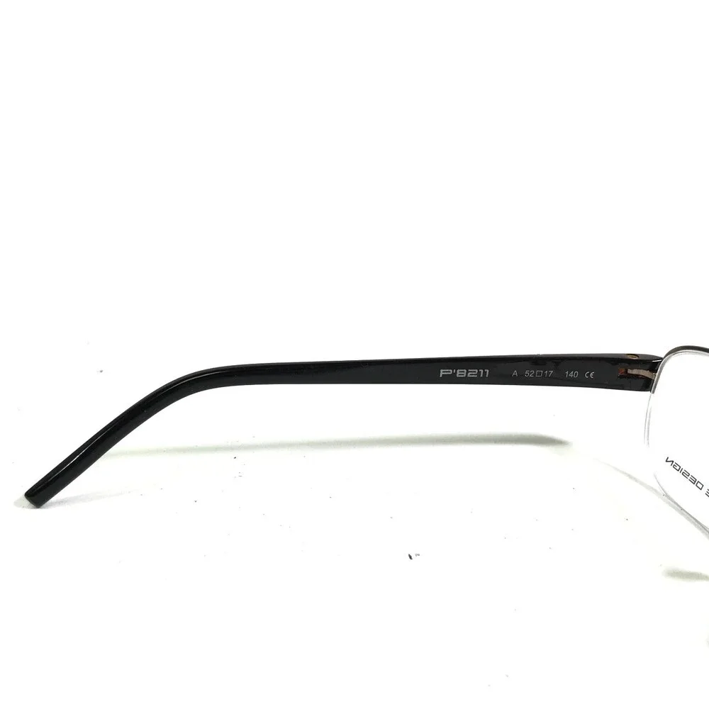 Porsche Design Eyeglasses Frames P8211 A Brown Rectangular Half Rim 52-17-140